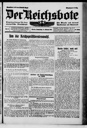 Der Reichsbote vom 18.02.1932