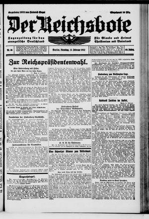 Der Reichsbote vom 23.02.1932