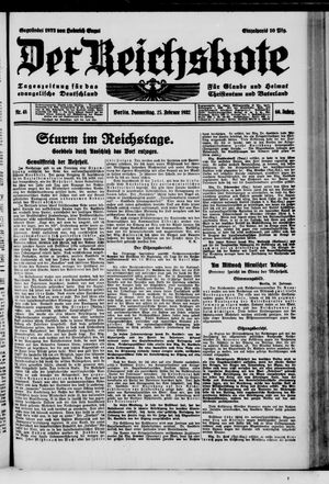 Der Reichsbote vom 25.02.1932