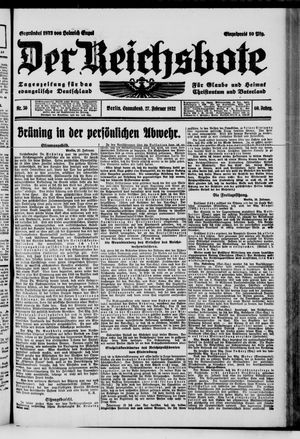 Der Reichsbote vom 27.02.1932
