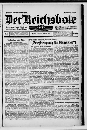 Der Reichsbote vom 02.04.1932