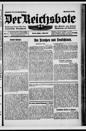 Der Reichsbote vom 08.04.1932