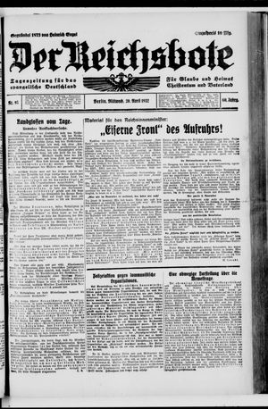 Der Reichsbote vom 20.04.1932