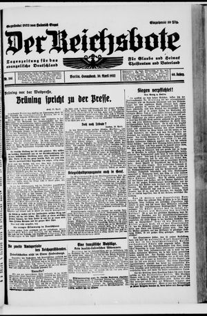 Der Reichsbote vom 30.04.1932