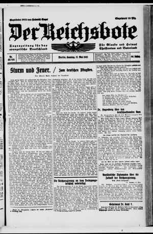 Der Reichsbote on May 15, 1932
