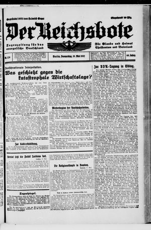Der Reichsbote vom 19.05.1932