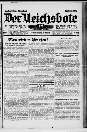 Der Reichsbote vom 21.05.1932