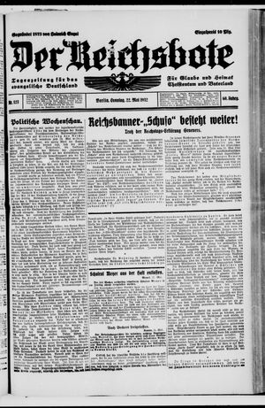 Der Reichsbote vom 22.05.1932