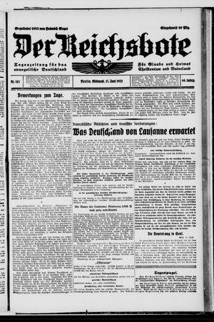 Der Reichsbote vom 15.06.1932