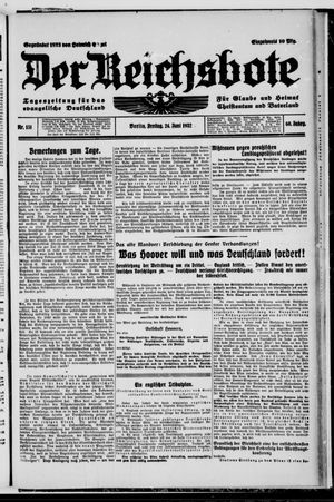 Der Reichsbote vom 24.06.1932