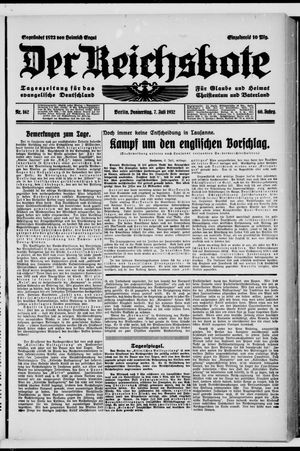 Der Reichsbote vom 07.07.1932