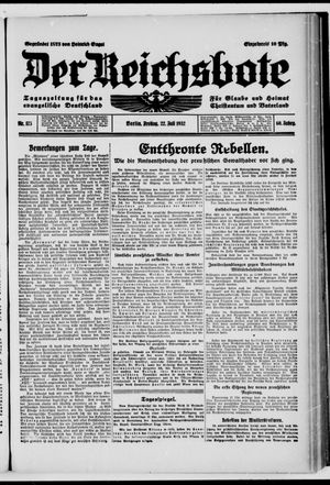 Der Reichsbote vom 22.07.1932