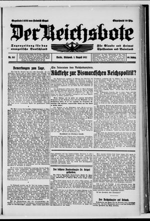 Der Reichsbote vom 03.08.1932