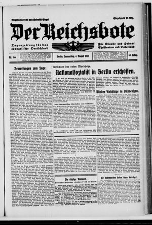 Der Reichsbote vom 04.08.1932