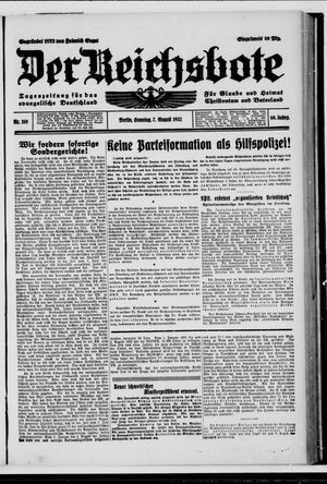 Der Reichsbote vom 07.08.1932
