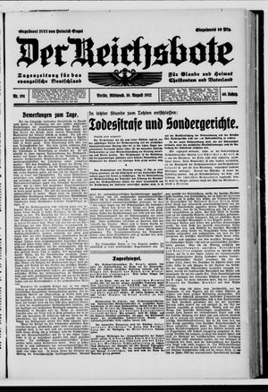 Der Reichsbote vom 10.08.1932