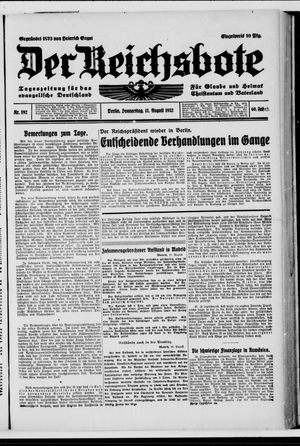 Der Reichsbote vom 11.08.1932