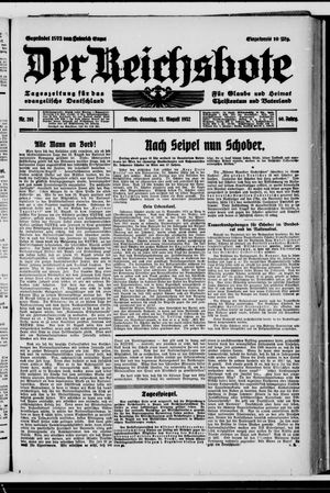 Der Reichsbote vom 21.08.1932