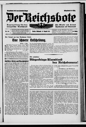 Der Reichsbote vom 24.08.1932