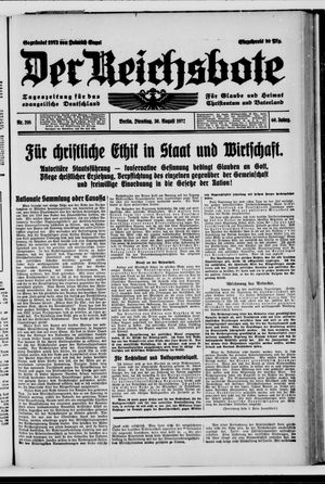 Der Reichsbote vom 30.08.1932