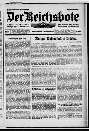 Der Reichsbote vom 29.09.1932