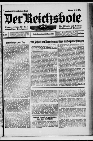Der Reichsbote vom 20.10.1932