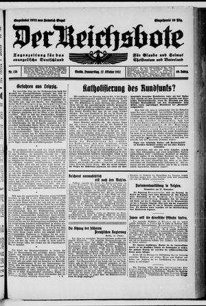Der Reichsbote vom 27.10.1932