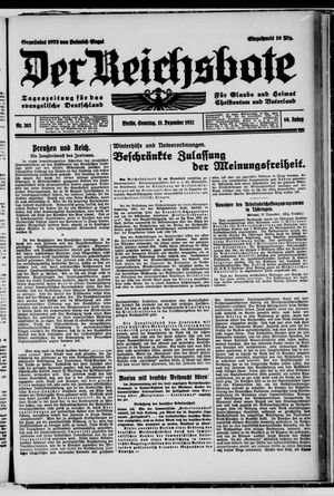Der Reichsbote vom 18.12.1932