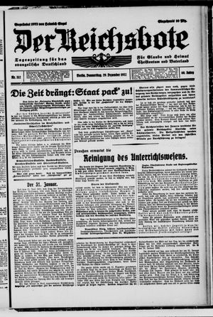 Der Reichsbote vom 29.12.1932