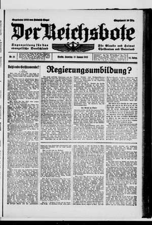 Der Reichsbote vom 15.01.1933