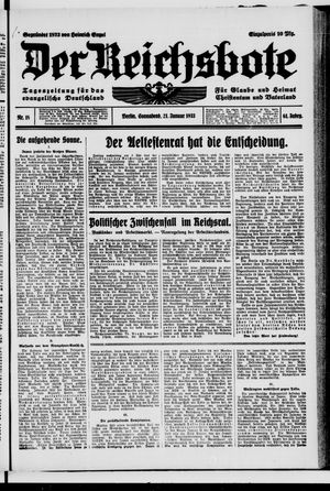 Der Reichsbote vom 21.01.1933