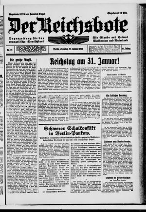 Der Reichsbote vom 22.01.1933