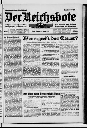 Der Reichsbote vom 29.01.1933