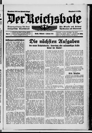 Der Reichsbote vom 01.02.1933