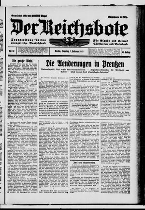 Der Reichsbote vom 05.02.1933