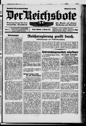 Der Reichsbote vom 15.02.1933