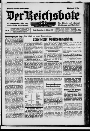 Der Reichsbote vom 16.02.1933