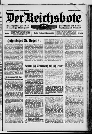 Der Reichsbote vom 21.02.1933