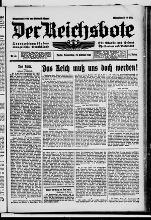 Der Reichsbote vom 23.02.1933