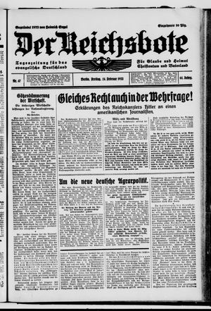 Der Reichsbote on Feb 24, 1933