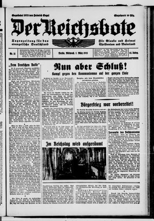 Der Reichsbote vom 01.03.1933