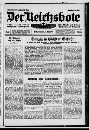 Der Reichsbote vom 11.03.1933