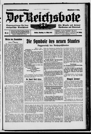 Der Reichsbote vom 14.03.1933