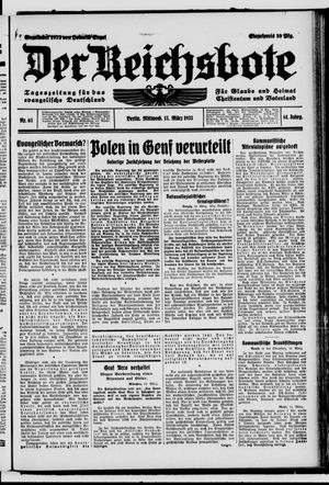 Der Reichsbote vom 15.03.1933