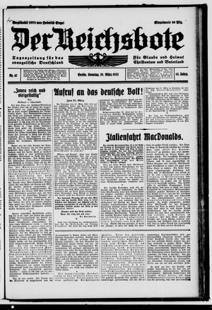 Der Reichsbote on Mar 19, 1933
