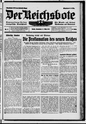 Der Reichsbote vom 25.03.1933