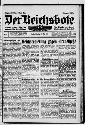 Der Reichsbote vom 28.03.1933