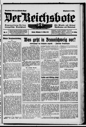 Der Reichsbote vom 29.03.1933