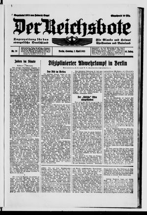 Der Reichsbote vom 02.04.1933