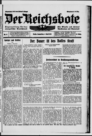 Der Reichsbote vom 06.04.1933